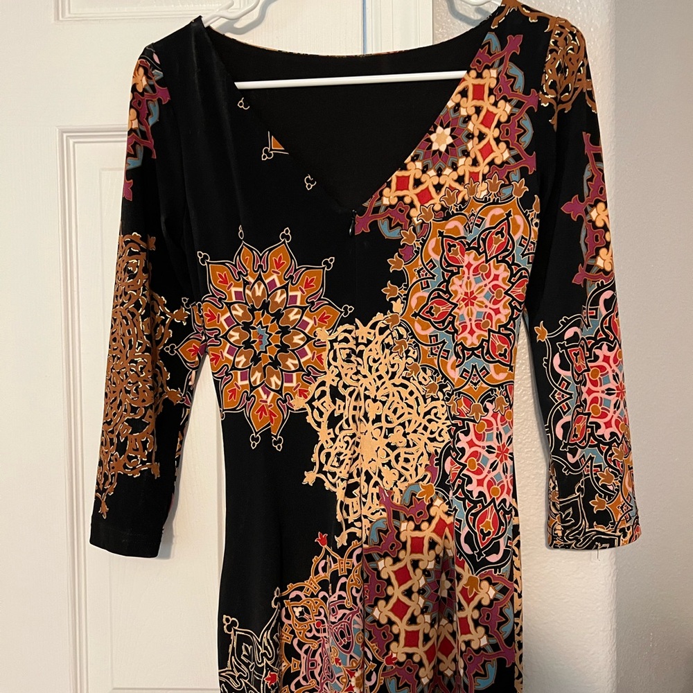 Knee length Joseph Ribkoff dress with 3/4 sleeves